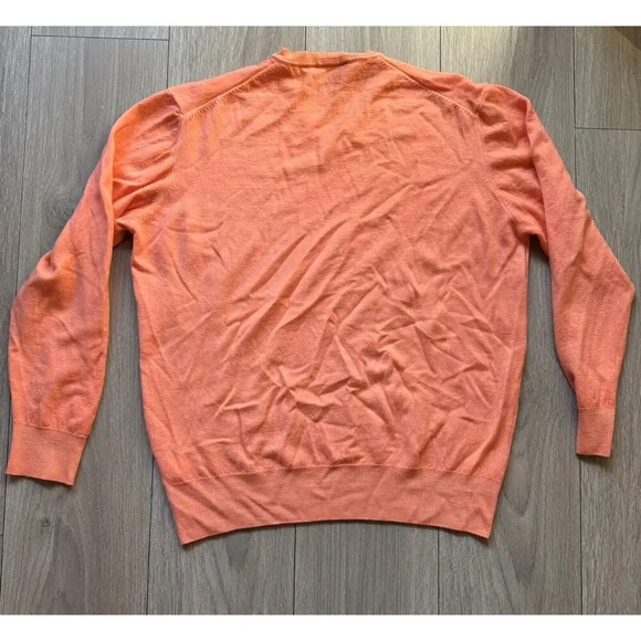 Vineyard Vines Men’s XL Extra Fine Merino V-Neck Sweater Orange - Picture 7 of 10